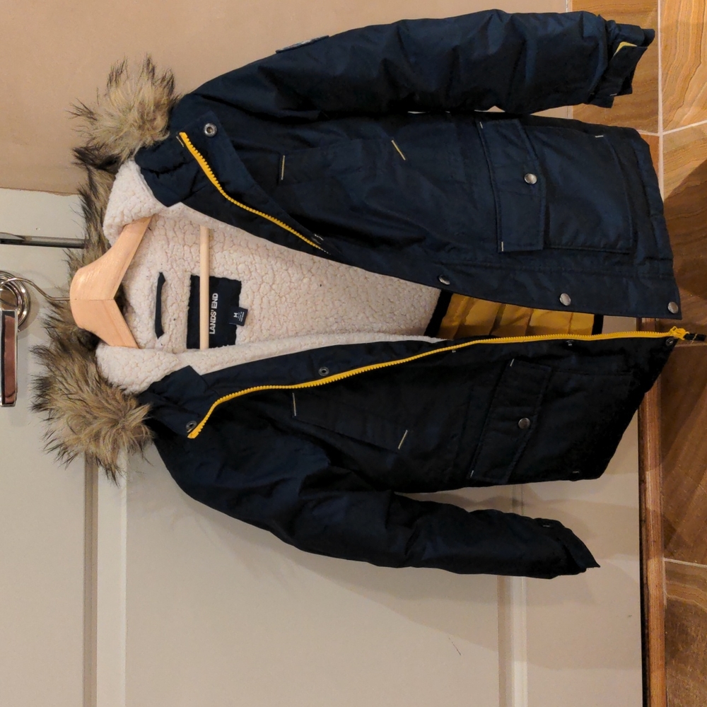 Land's End boys navy Expedition parka, size M